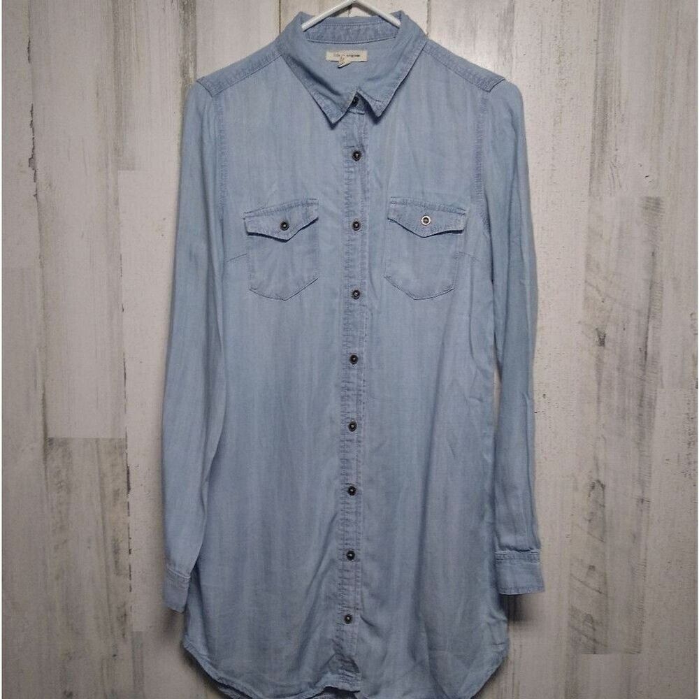 Life in Progress Women's Small Chambray Shirt Dress Tunic